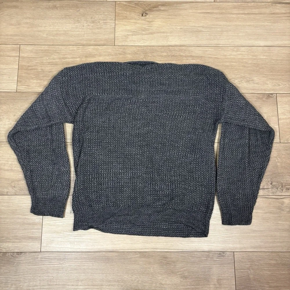 Vintage David Taylor Sweater Men's Medium Gray Preppy Boxy Solid Fall‎ 90s